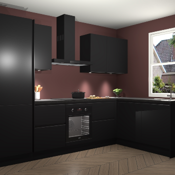 Zwarte greeploze keuken Bazel 112990