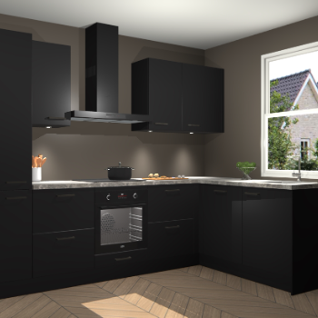 Zwarte keuken Bazel 113065