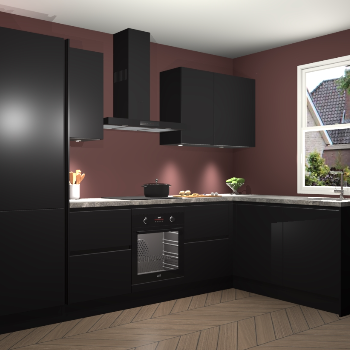 Zwarte greeploze keuken Bazel 113066