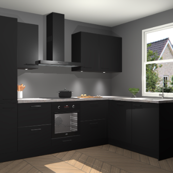 Zwarte keuken Bazel 113074