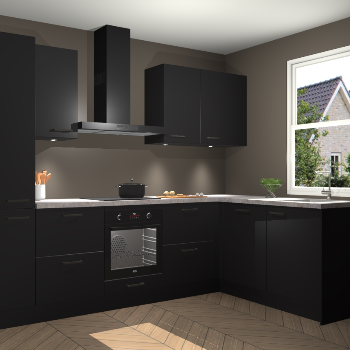 Zwarte keuken Bazel 113075