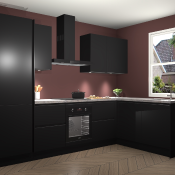 Zwarte greeploze keuken Bazel 113076