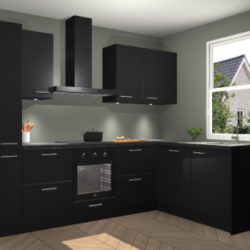 Zwarte keuken Bazel 113086