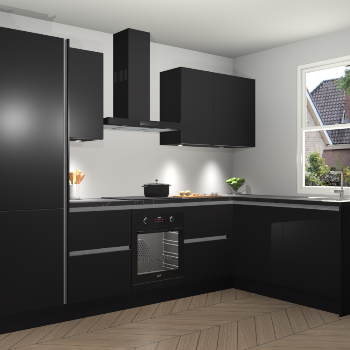 Zwarte greeploze keuken Bazel 113087