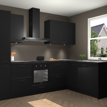 Zwarte keuken Bazel 113089