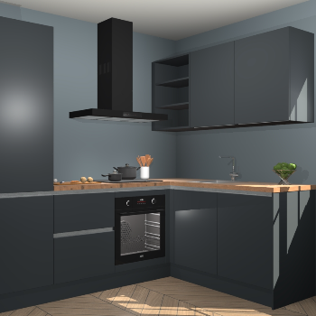 Onyxgrijze greeploze keuken Krakau 113008