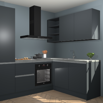 Onyxgrijze greeploze keuken Krakau 113111