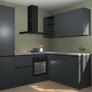 Onyxgrijze greeploze keuken Krakau 113126