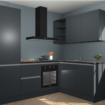 Onyxgrijze greeploze keuken Krakau 113112