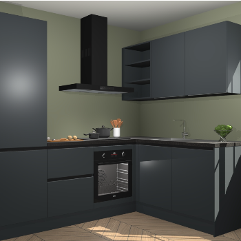 Onyxgrijze greeploze keuken Krakau 113127