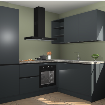 Onyxgrijze greeploze keuken Krakau 113128