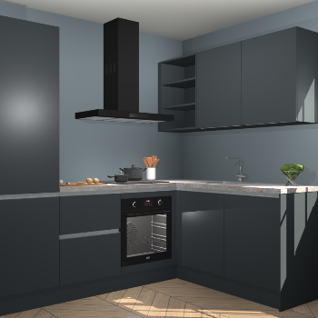 Onyxgrijze greeploze keuken Krakau 113114