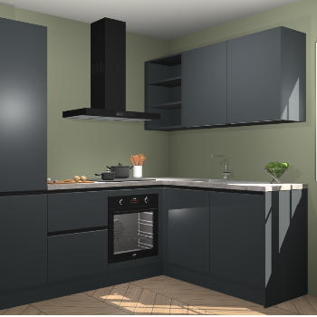 Onyxgrijze greeploze keuken Krakau 113129