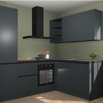 Onyxgrijze greeploze keuken Krakau 113130