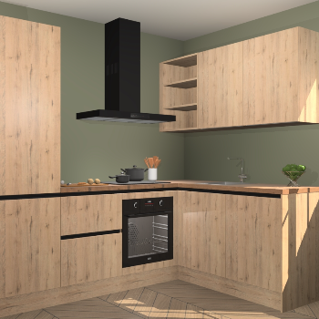 Madera Natuur greeploze keuken Krakau 113043