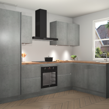 Beton Parelgrijs greeploze keuken Bazel 113400