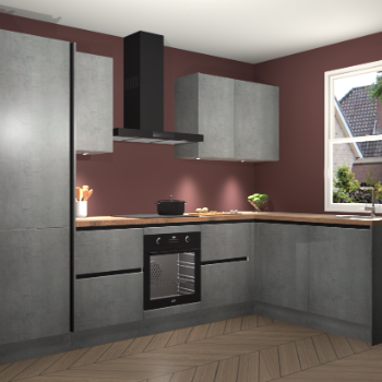 Beton Parelgrijs greeploze keuken Bazel 113403