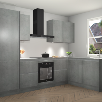 Beton Parelgrijs greeploze keuken Bazel 113411