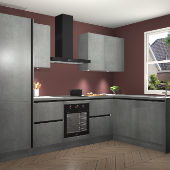 Beton Parelgrijs greeploze keuken Bazel 113414