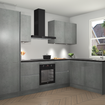 Beton Parelgrijs greeploze keuken Bazel 113423