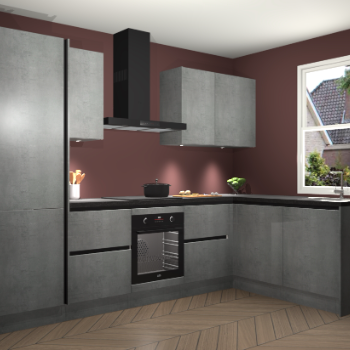 Beton Parelgrijs greeploze keuken Bazel 113426