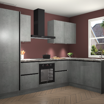 Beton Parelgrijs greeploze keuken Bazel 113437