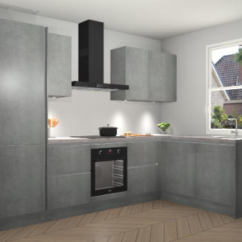 Beton Parelgrijs greeploze keuken Bazel 113440