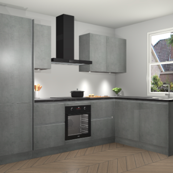 Beton Parelgrijs greeploze keuken Bazel 113452