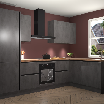 Beton Antraciet greeploze keuken Bazel 113467