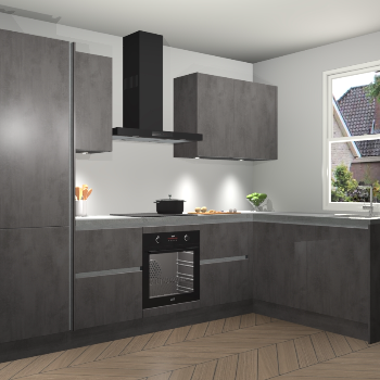 Beton Antraciet greeploze keuken Bazel 113563