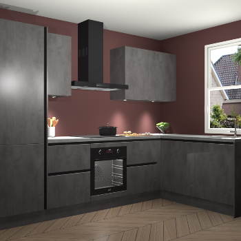 Beton Antraciet greeploze keuken Bazel 113566