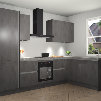 Beton Antraciet greeploze keuken Bazel 113580