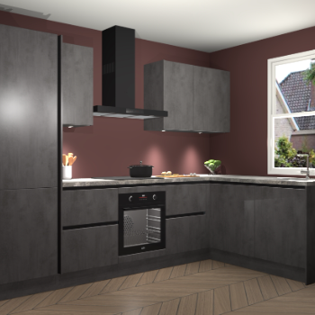 Beton Antraciet greeploze keuken Bazel 113583