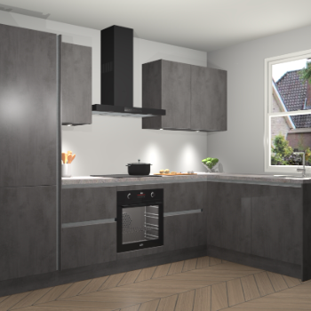 Beton Antraciet greeploze keuken Bazel 113586