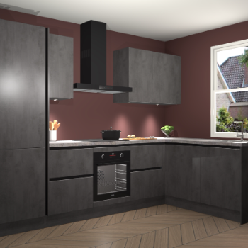 Beton Antraciet greeploze keuken Bazel 113589