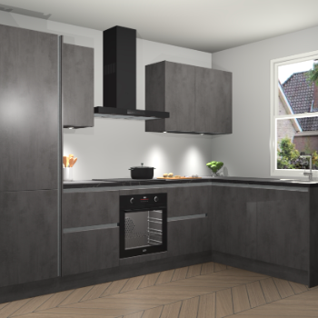 Beton Antraciet greeploze keuken Bazel 113593