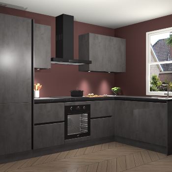 Beton Antraciet greeploze keuken Bazel 113596