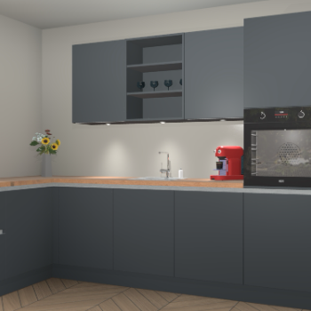 Onyxgrijze greeploze keuken Gotenburg 113418