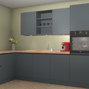 Onyxgrijze greeploze keuken Gotenburg 113419