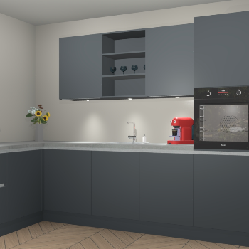 Onyxgrijze greeploze keuken Gotenburg 113427