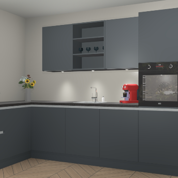 Onyxgrijze greeploze keuken Gotenburg 113430