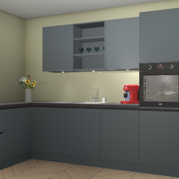 Onyxgrijze greeploze keuken Gotenburg 113431