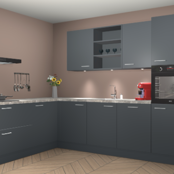 Onyxgrijze keuken Gotenburg 113445