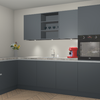 Onyxgrijze greeploze keuken Gotenburg 113446