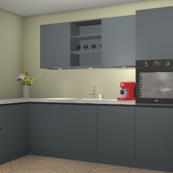 Onyxgrijze greeploze keuken Gotenburg 113461