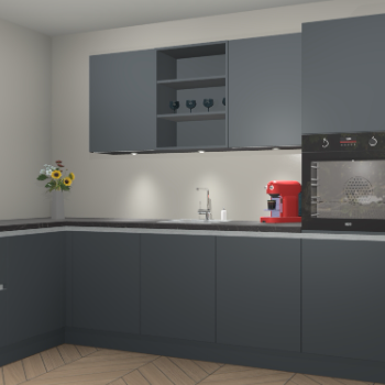 Onyxgrijze greeploze keuken Gotenburg 113472