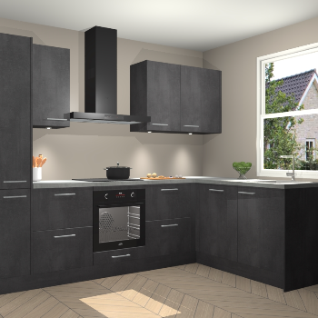 Beton Zwarte keuken Bazel 113617