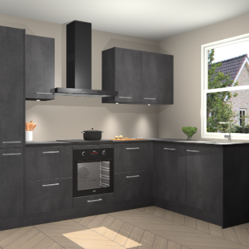 Beton Zwarte keuken Bazel 113795