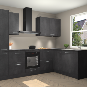 Beton Zwarte keuken Bazel 113888