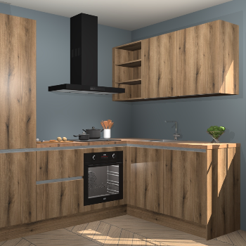 Goud Eiken greeploze keuken Krakau 112964